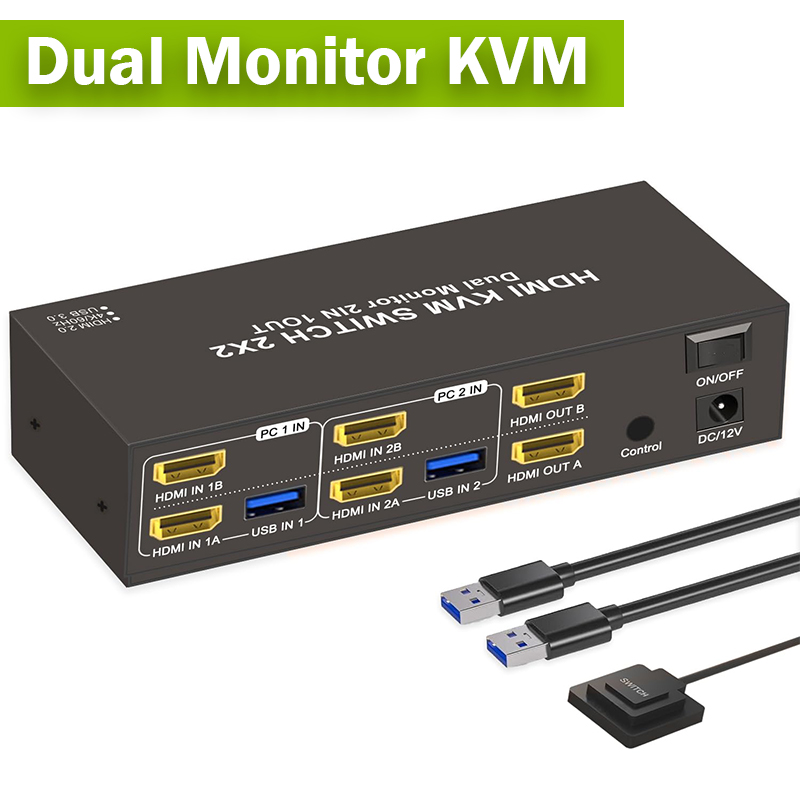 Hdmi Matrix Switch - Switch KVM HDMI doppio monitor 2x2