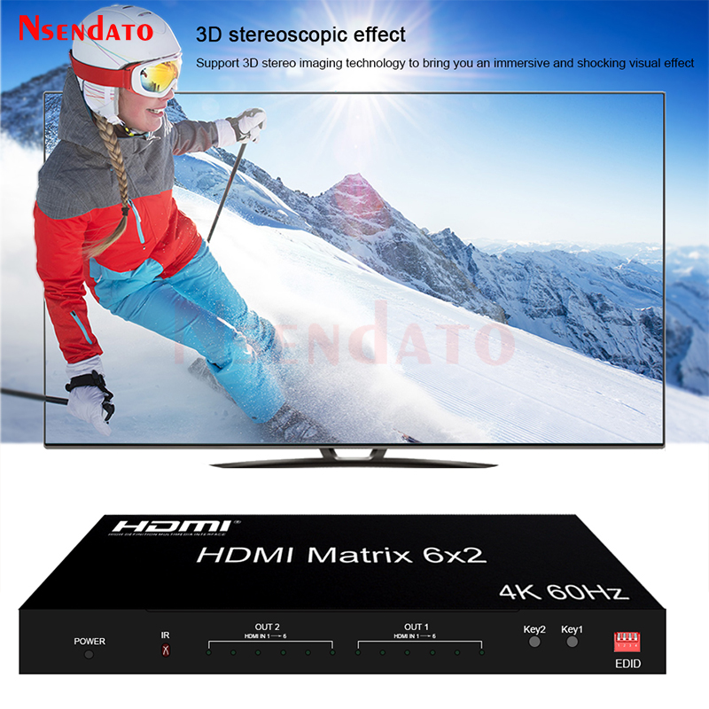 Hdmi Matrix Switch - Matrice HDMI 6x2 4K 60Hz con