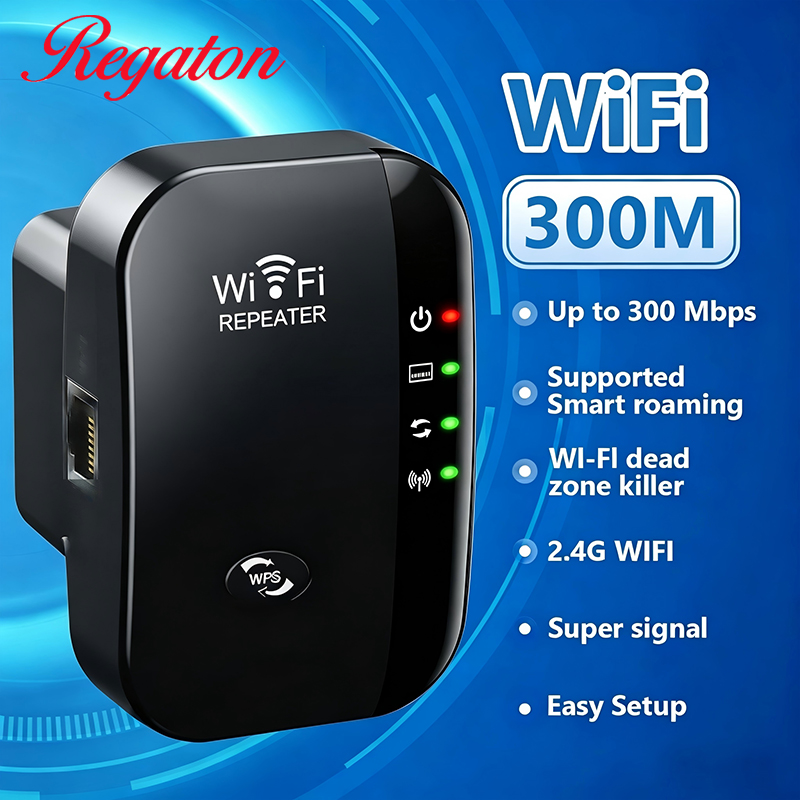 Tech For Office - Ripetitore WiFi Wireless 300M 2.4GHz, Amplificatore