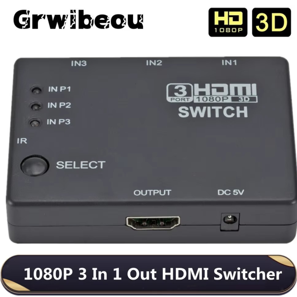 Hdmi Matrix Switch - Switch HDMI 3x1, Commutatore KVM 1080P,