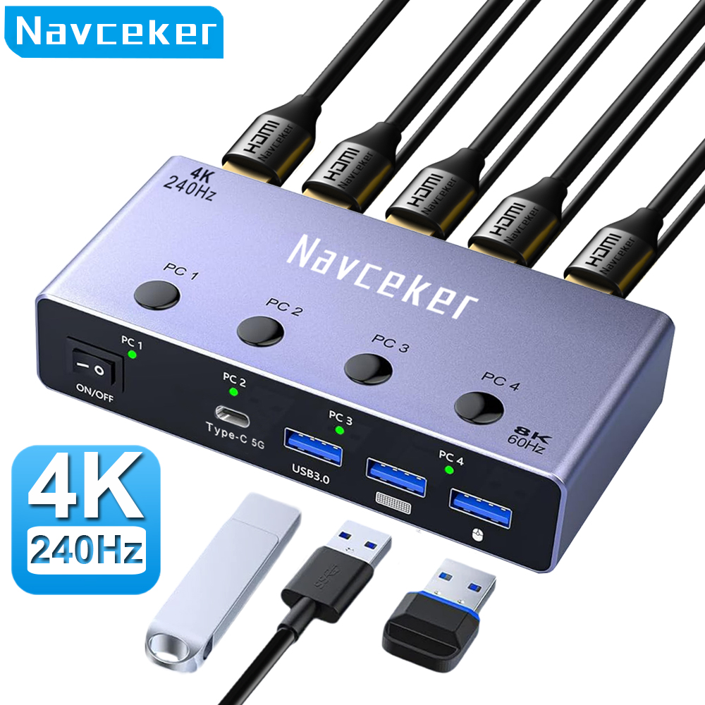 Navceker 4K 240Hz 4X1 HDMI KVM - Hdmi Matrix Switch recensione e prezzo