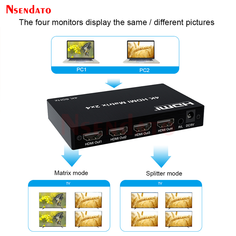 Matrice HDMI 4K 60Hz 2x4 per D - Hdmi Matrix Switch recensione e prezzo