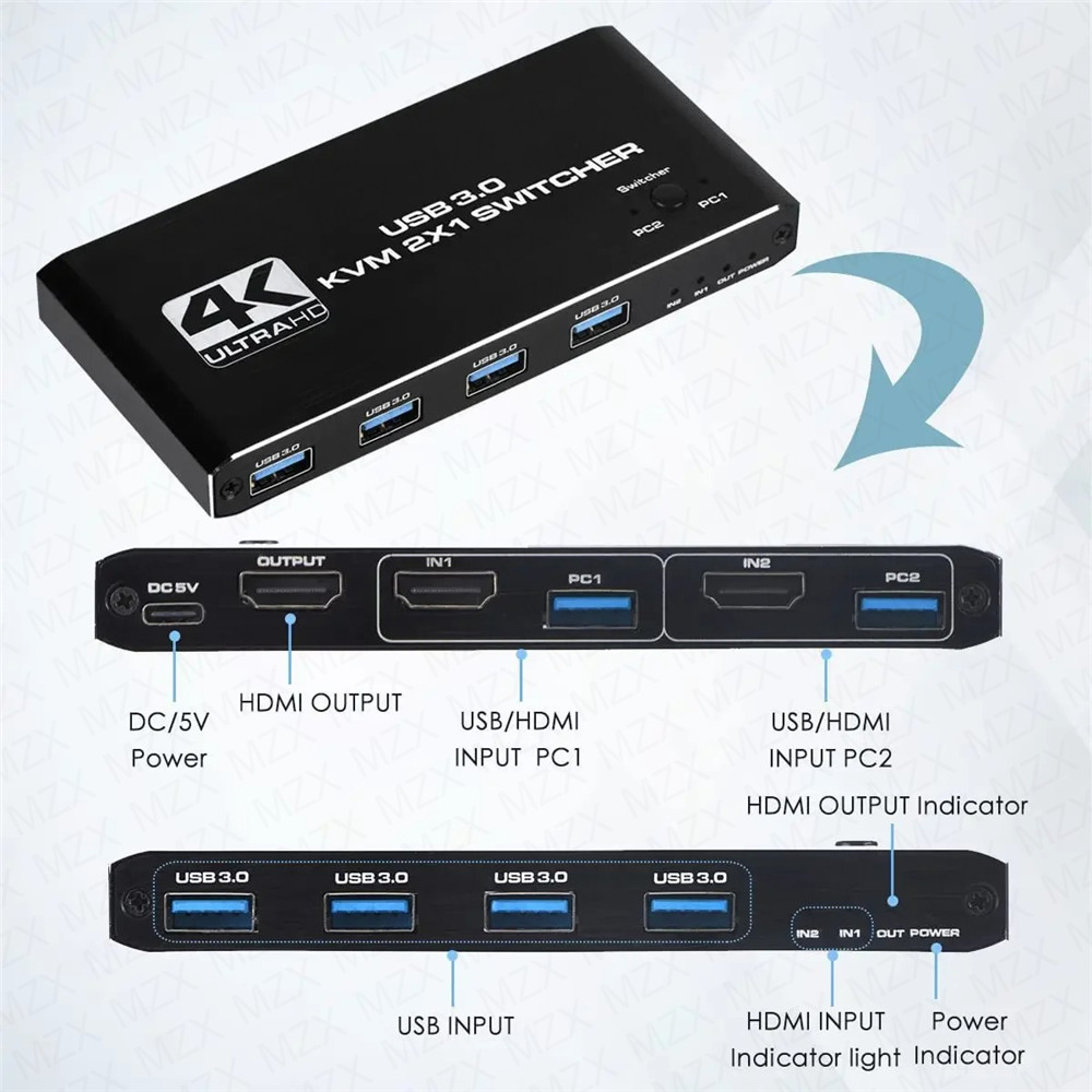 Switch KVM 4K 60Hz, Hub USB 3. - Hdmi Matrix Switch recensione e prezzo
