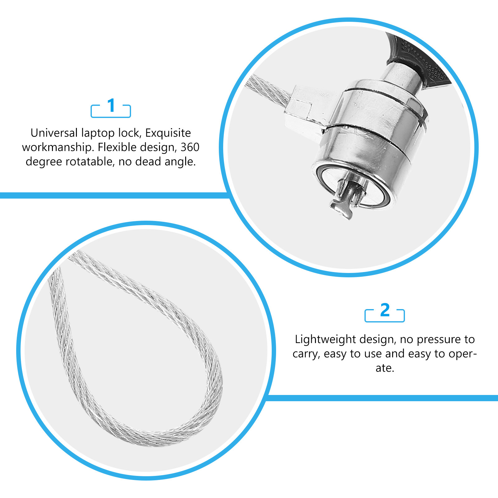 2 Set di Cavi di Sicurezza Leg - Cable Lock Laptop recensione e prezzo
