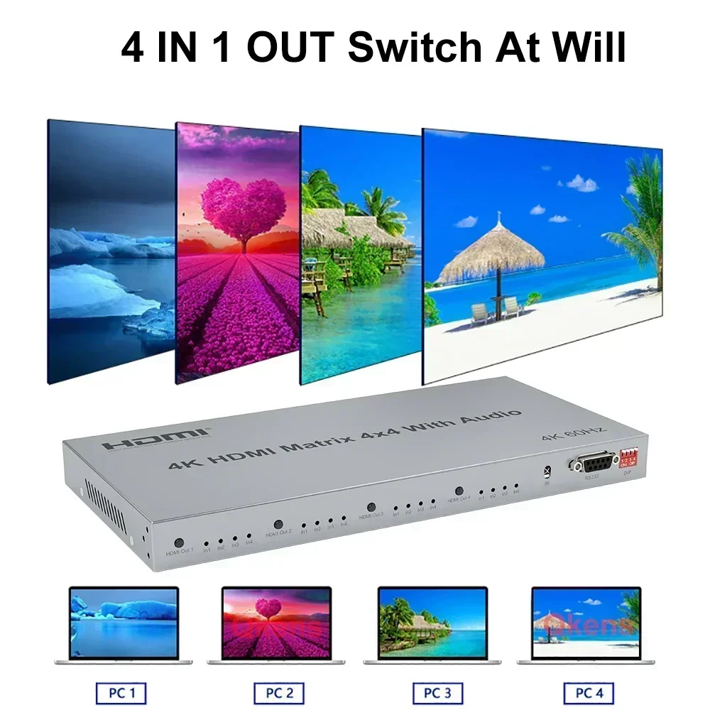 Matrice HDMI 4x4 4K 60Hz con E - Hdmi Matrix Switch recensione e prezzo