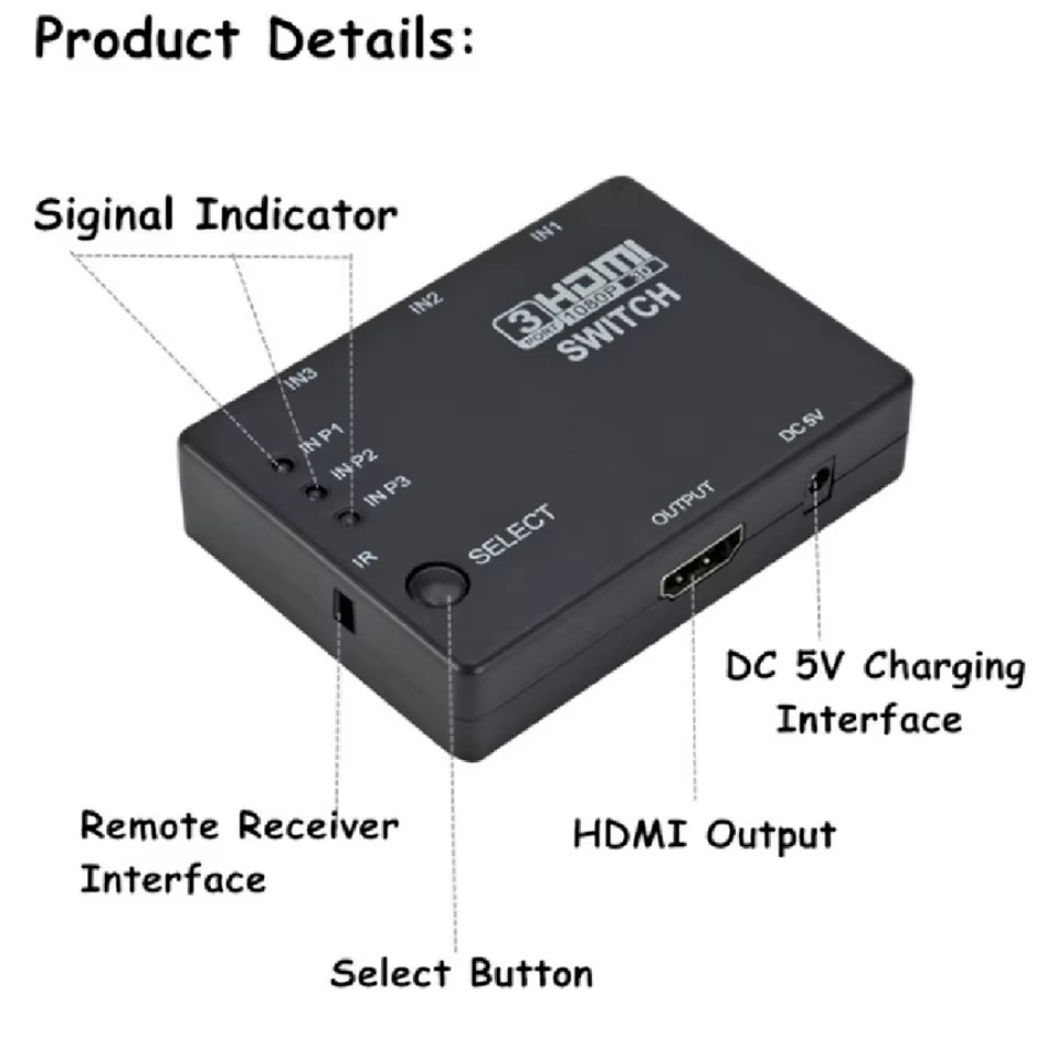 Switch HDMI 3x1, Commutatore K - Hdmi Matrix Switch recensione e prezzo